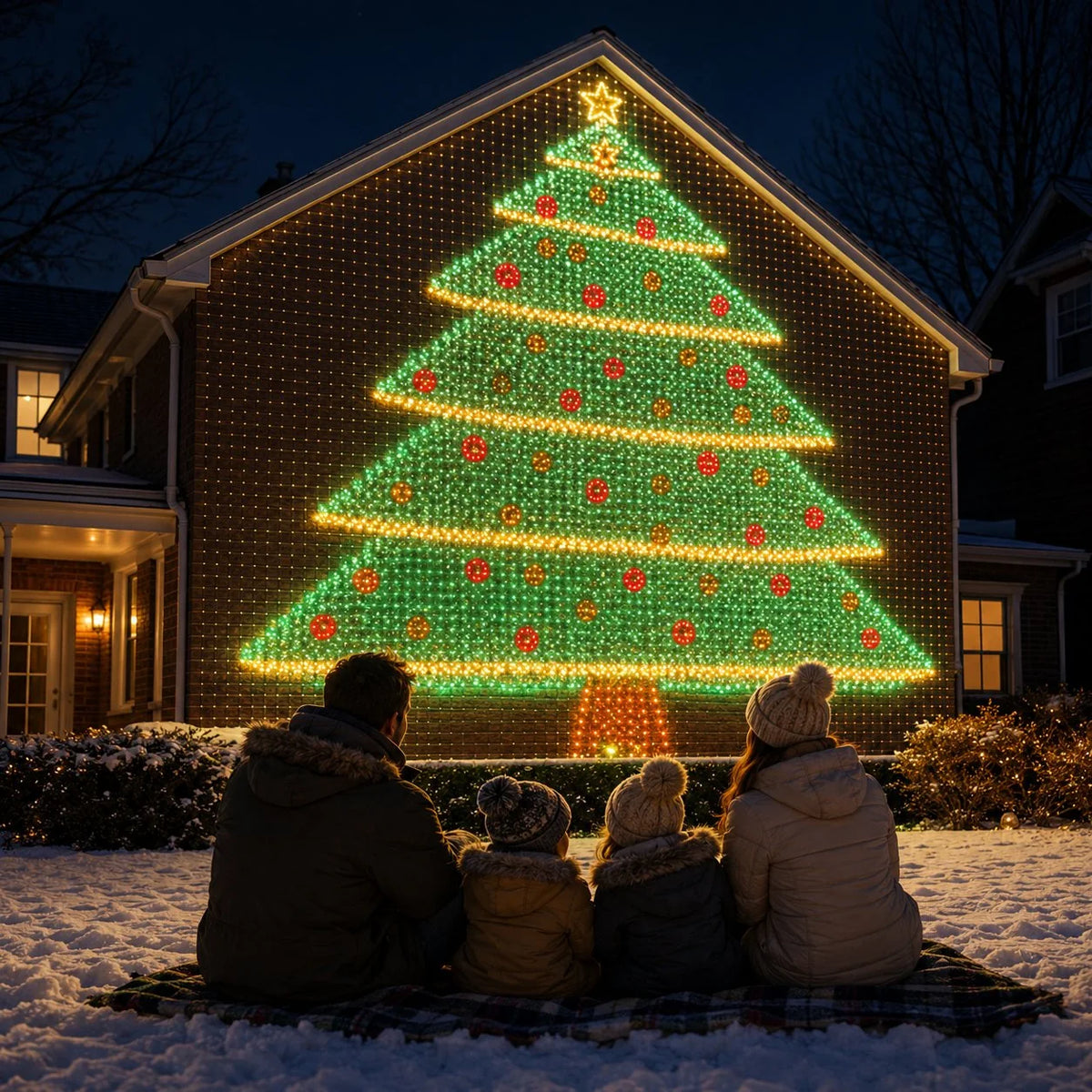 GlowGrid – Christmas LED House Net Curtain Lights
