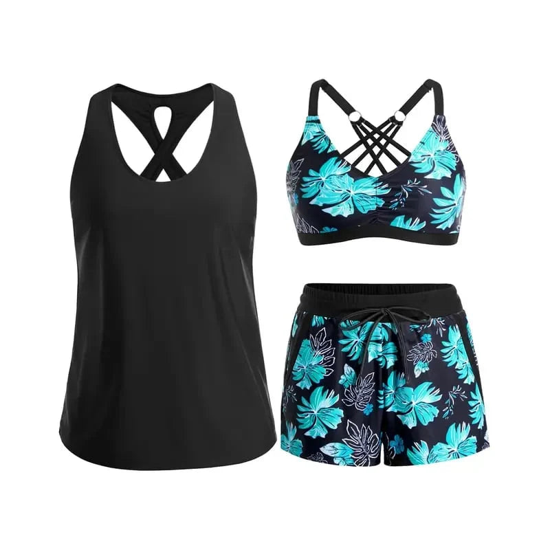 AquaFlex – 3-Piece Tummy Control Tankini Set