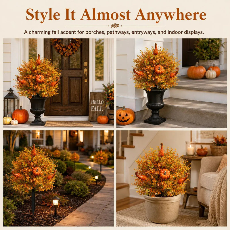FallBloom – Full Foliage Autumn Pumpkin Garden Stakes