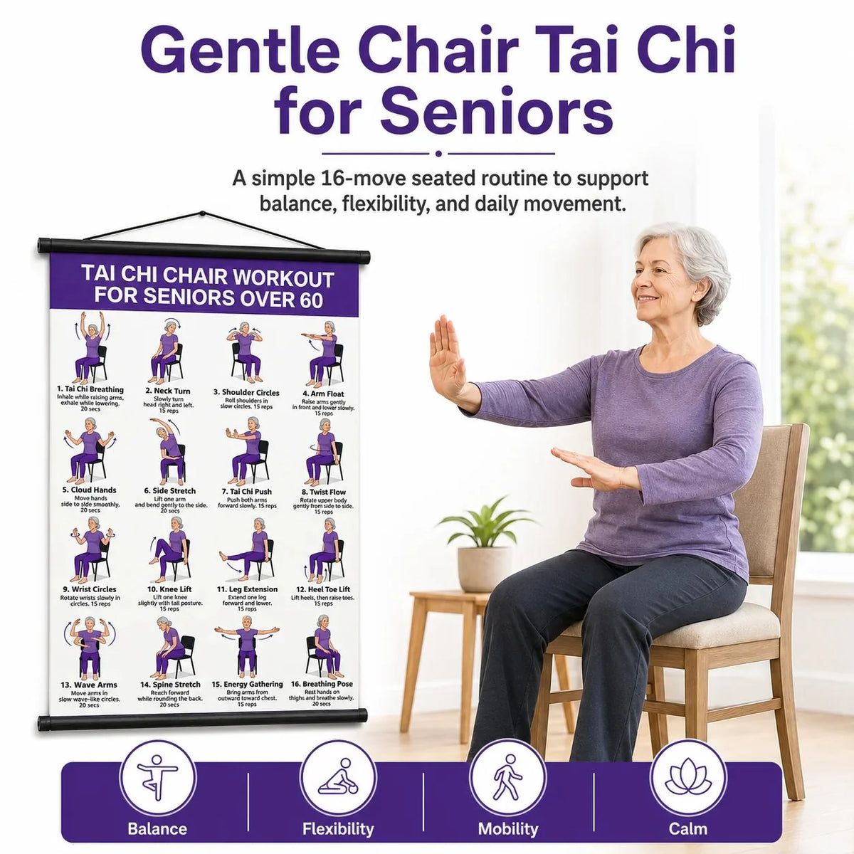 TaiChiEase – 16-Move Chair Tai Chi Workout Chart