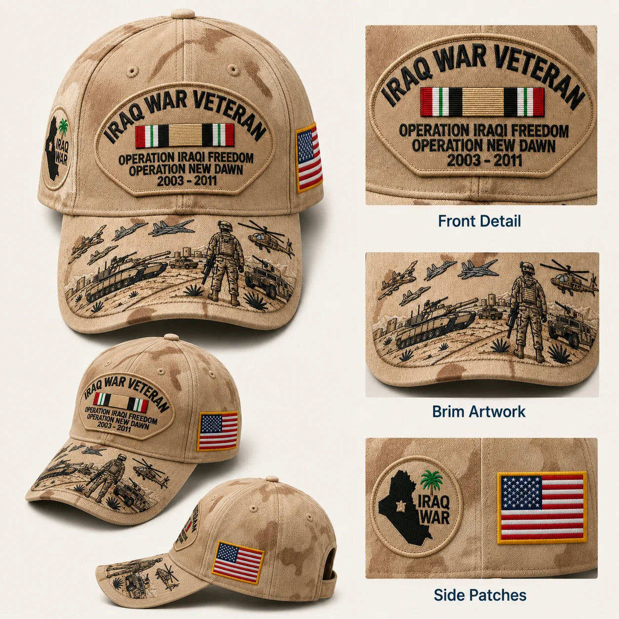 LegacyGuard – Embroidered Iraq Military Tribute Cap