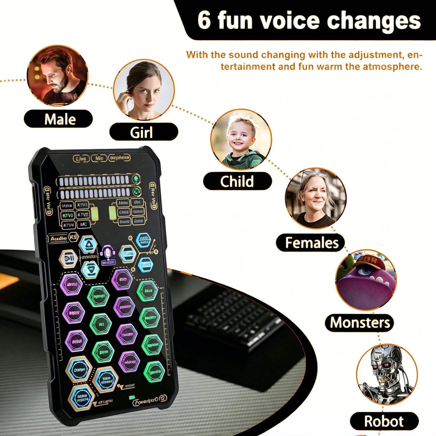 🎤Live Sound Card – Portable Voice Changer