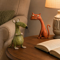 WhimsyTales – Vintage Cat & Mouse Figurine