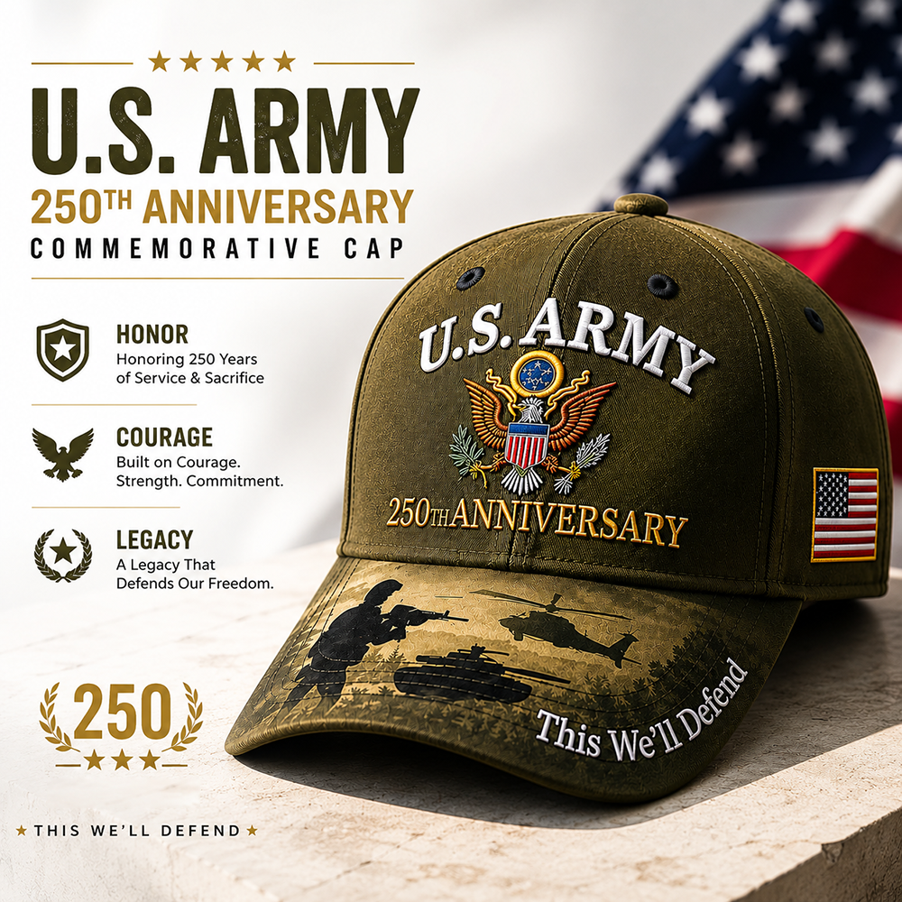 .S. Army 250th Anniversary Commemorative Embroidered Cap 🇺🇸