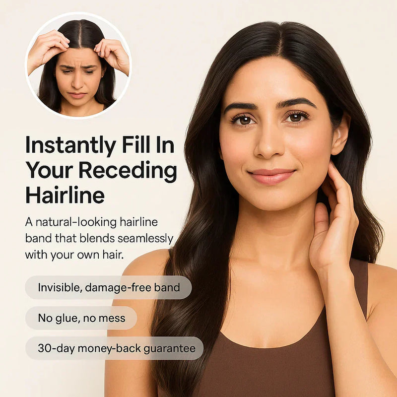 LuxeHalo – Invisible Human Hair Hairline Topper