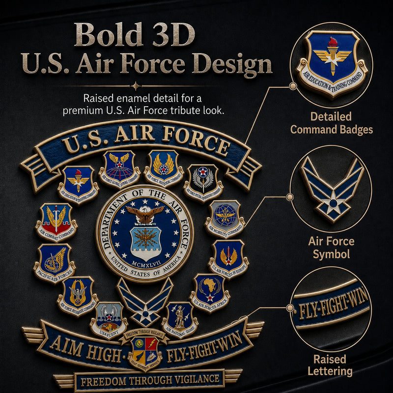 WingCrest – U.S. Air Force “Aim High • Fly-Fight-Win” Tribute Car Emblem