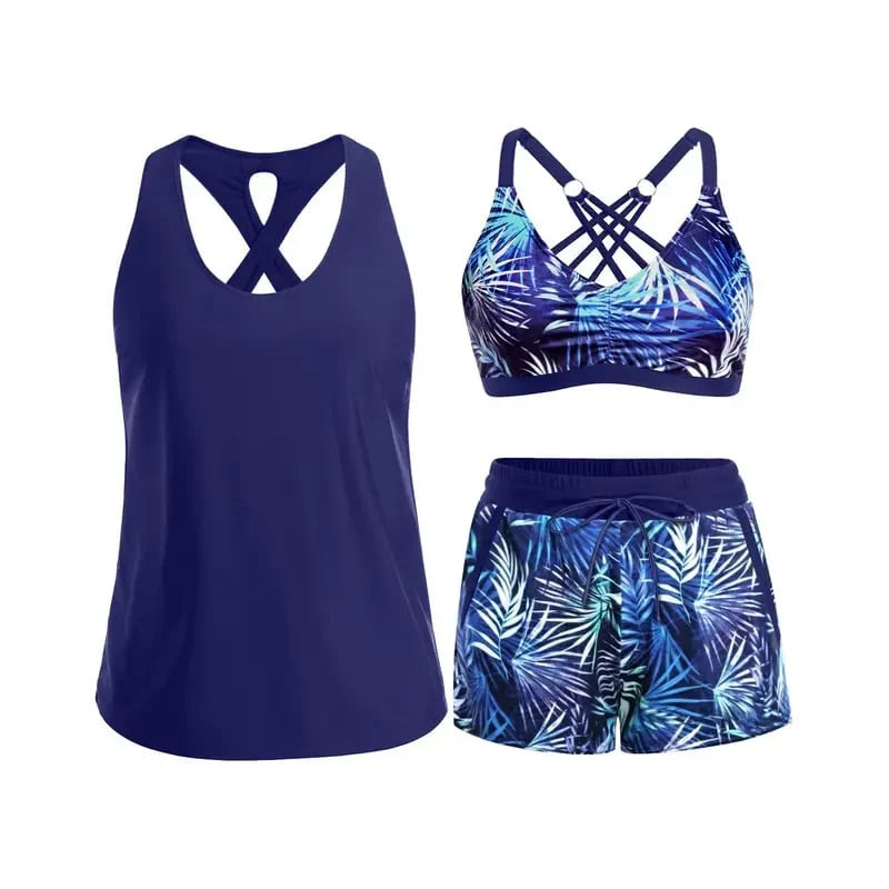 AquaFlex – 3-Piece Tummy Control Tankini Set