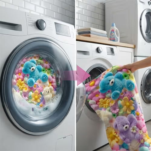 VelvetCloud – Cute Plush 3D Floral Throw Blanket