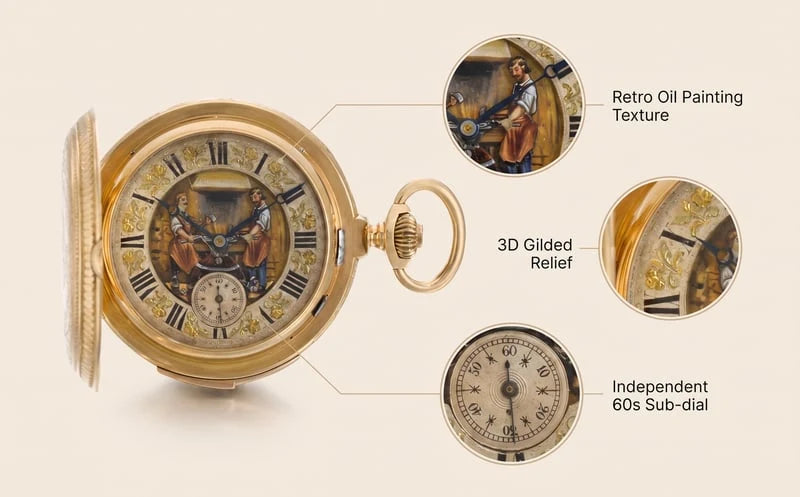 HeritageTime – Gold-Plated Mechanical Pocket Watch