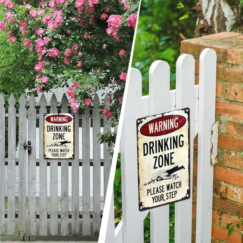 BarGuard – Vintage Drinking Zone Metal Sign