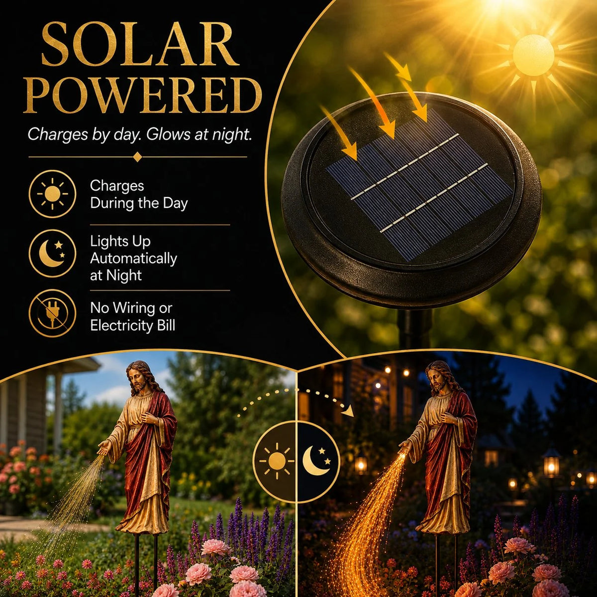 FaithGlow – Solar Jesus Fiber Optic Garden Light