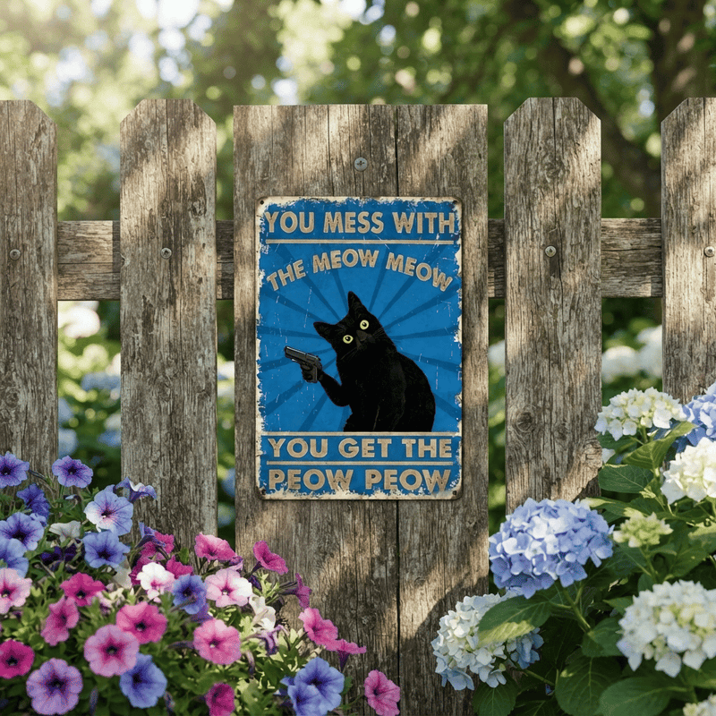 RebelPaws – Vintage Meme Cat Wall Sign