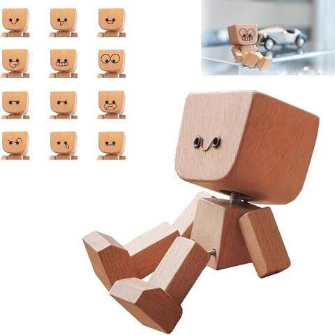 WoodyBuddy | Cute Wooden Bobblehead Dashboard Decor