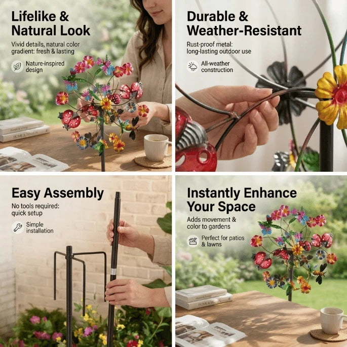 TwinkleBloom – Solar Flower Garden Décor