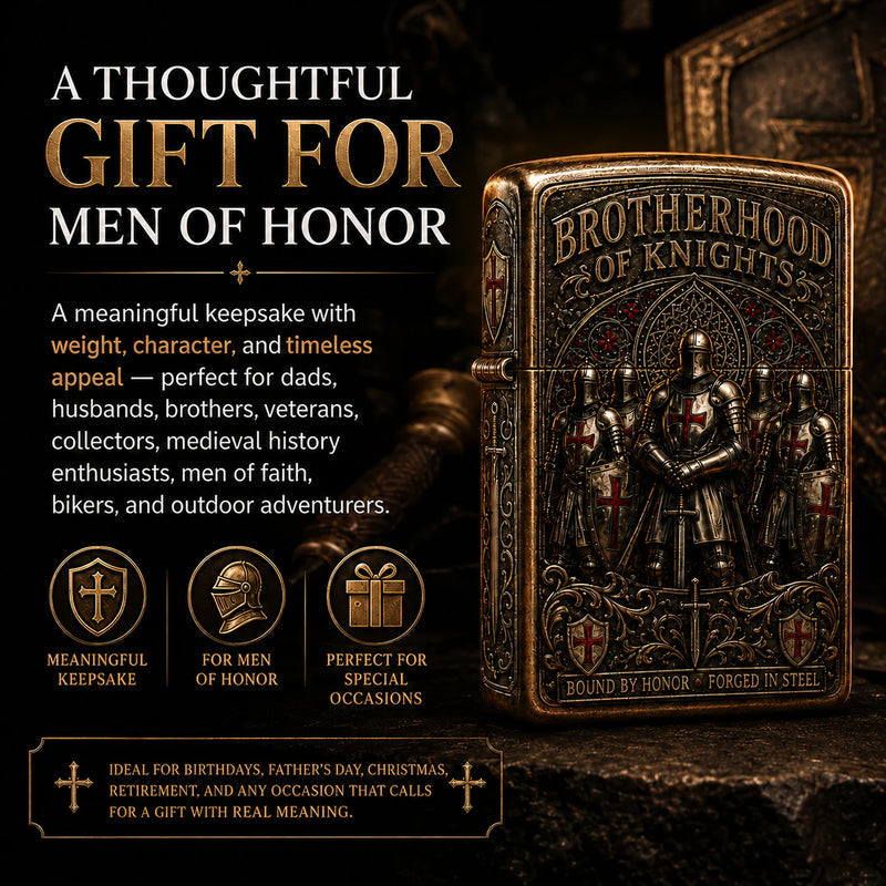 KnightFlame – Premium Medieval Brotherhood Windproof Lighter