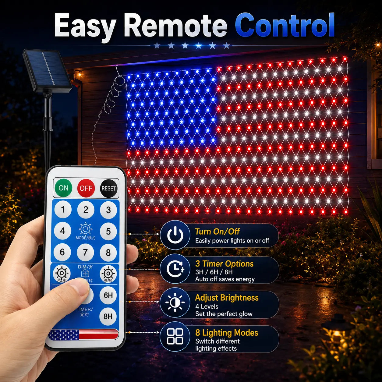 FreedomShine – Solar Powered Patriotic Flag Lights
