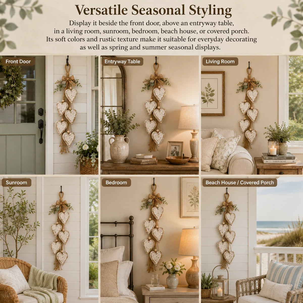 HeartHaven – Rustic Hanging Heart Wall Decor