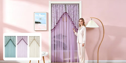 Bloomveil – Floral Embroidery Door Curtain