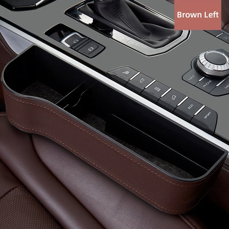 DriveMate – Multi Pocket Leather Car Seat Storage Organizer
