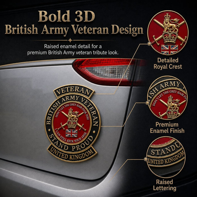 VeteranCrest – British Army “Stand Proud” Tribute Metal Car Emblem