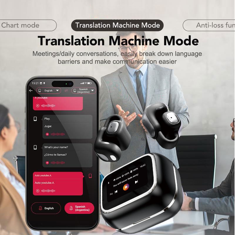 XF28 Clip-on Open Ear Translation Wireless Earbuds