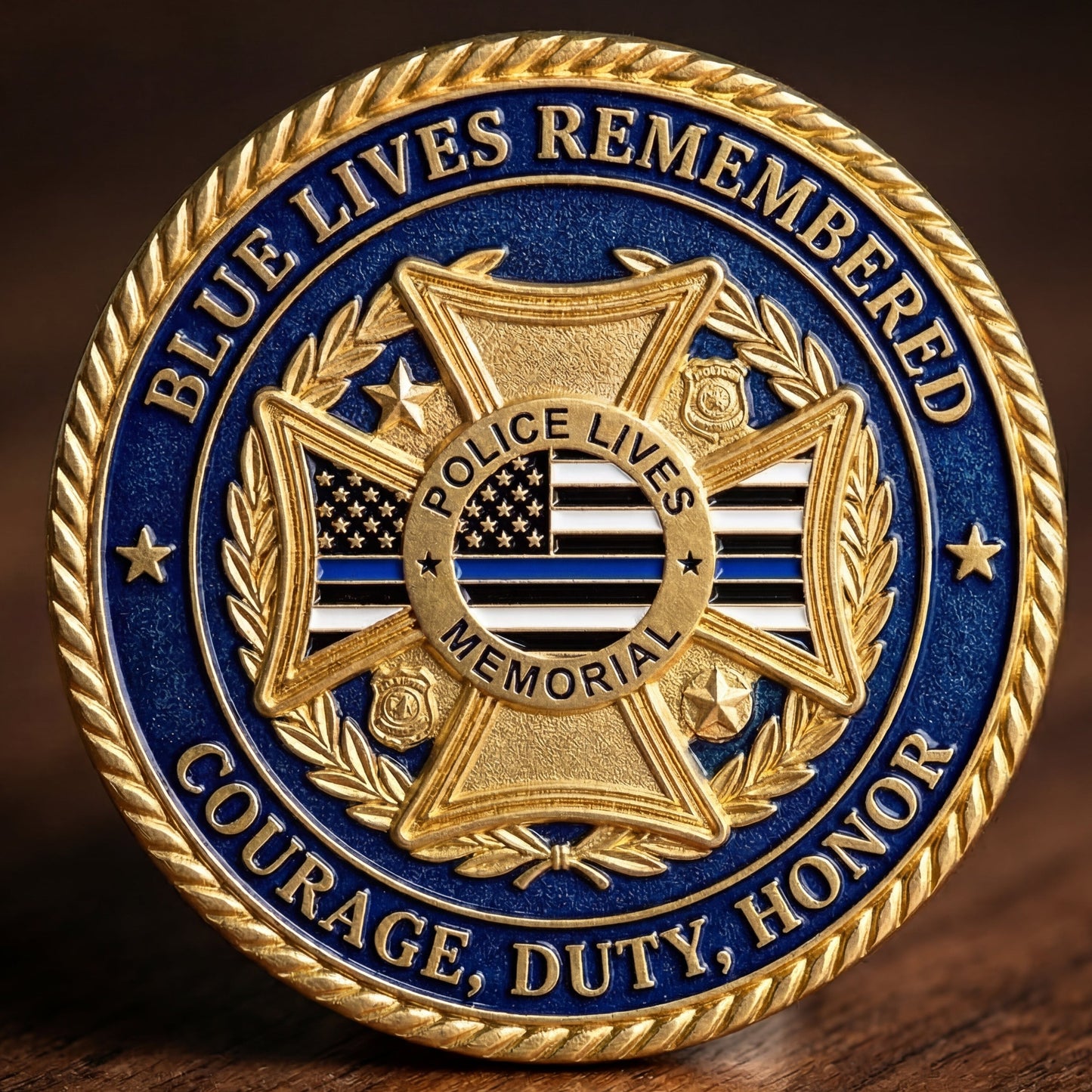 ValorBadge - Police Memorial Challenge Coin – Blue Lives Remembered