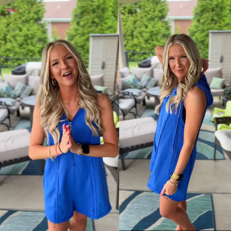ActiveEase – Half-Zip Hooded Summer Romper
