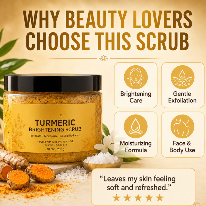 GlowAura – Turmeric Brightening Body Scrub