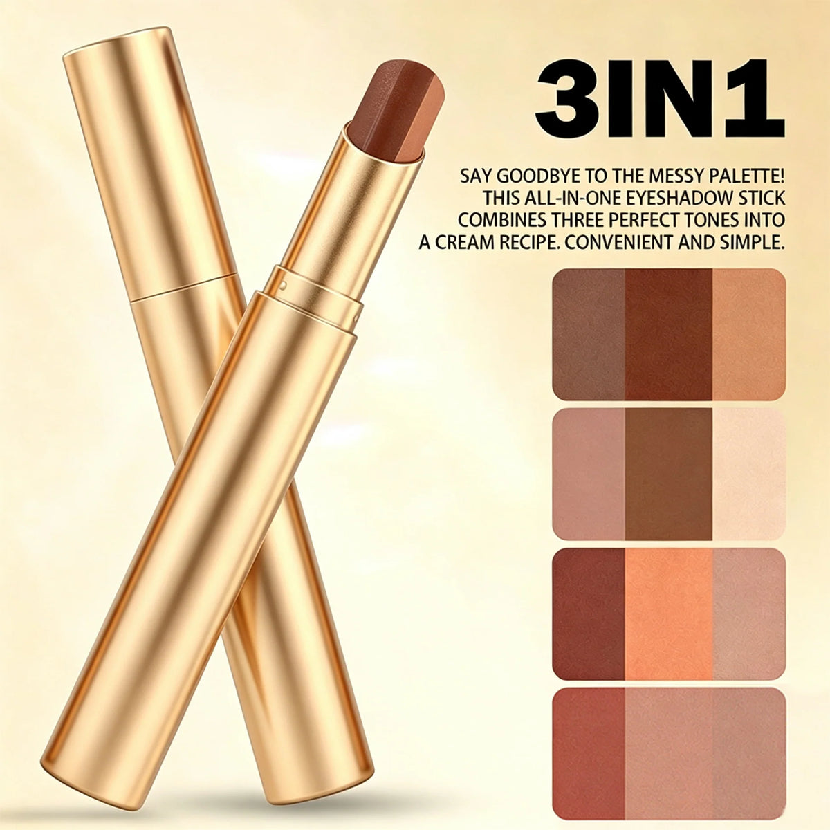 GlowMuse – 3-In-1 Waterproof Shimmer Eyeshadow Stick