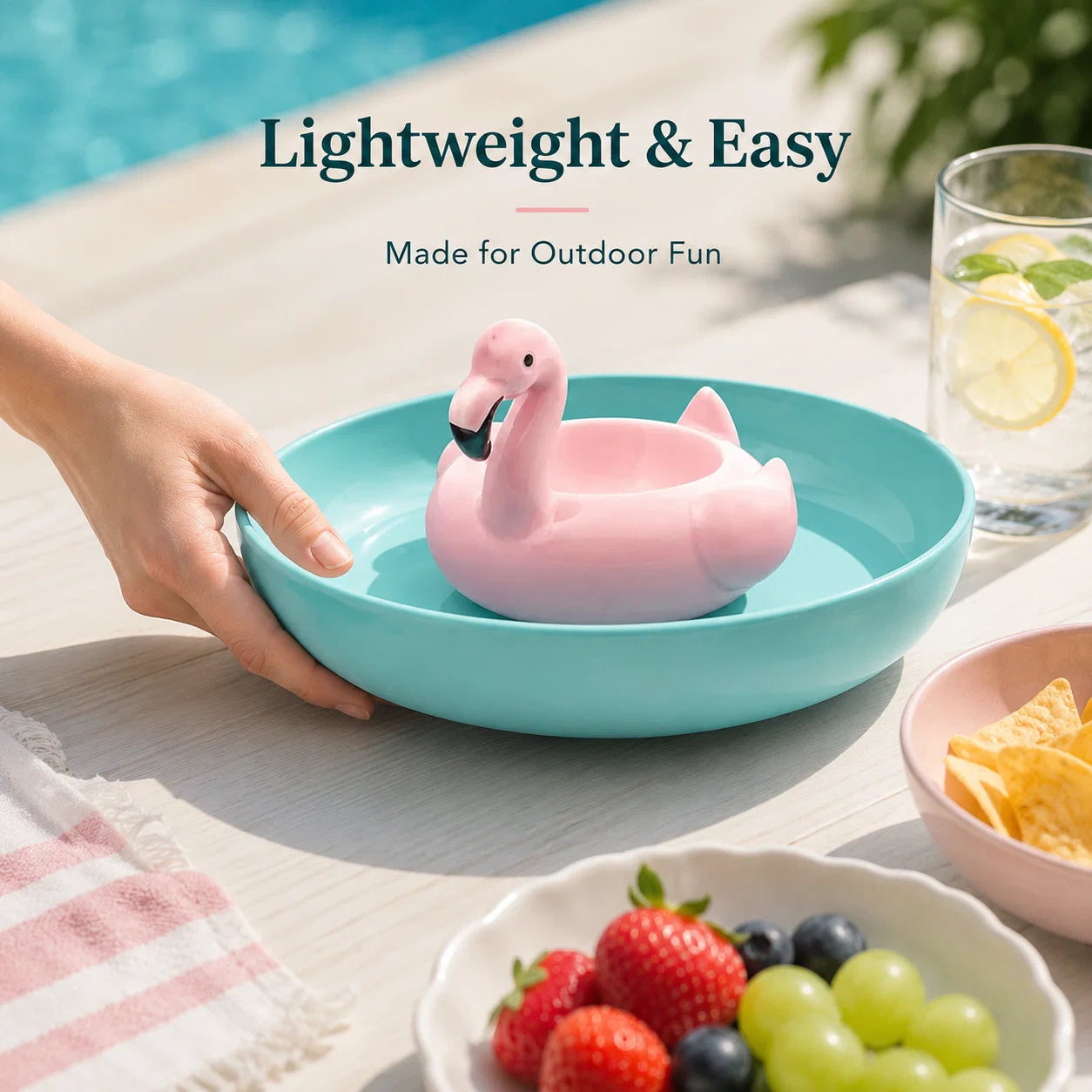 FloatNest – Flamingo Chip & Dip Platter