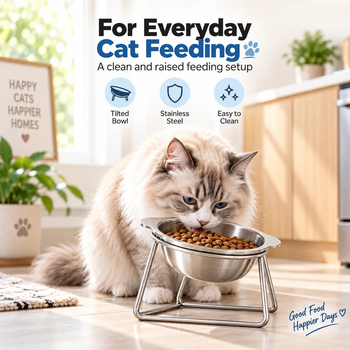PawDine – Stainless Steel Bowl With Raised Stand