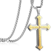 CrestOria – Lord’s Prayer Layered Cross Necklace