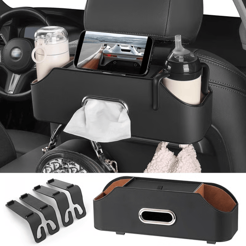 Last Day Sale 3-in-1 Car Backseat Organizer – Keep Your Ride Clean & Organized!