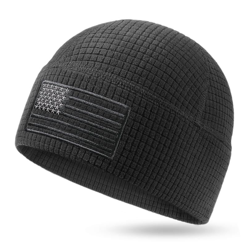 American Flag Embroidery Waffle Watch Cap
