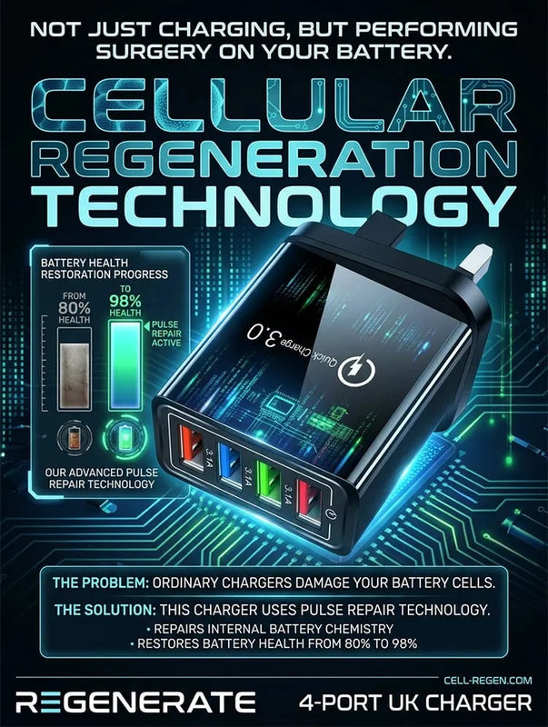 VoltarisCore – 4-Port Quick Charge Travel Adapter