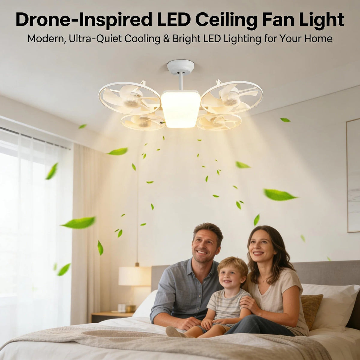 AeroLuxe – Foldable Blade Ceiling Fan Light