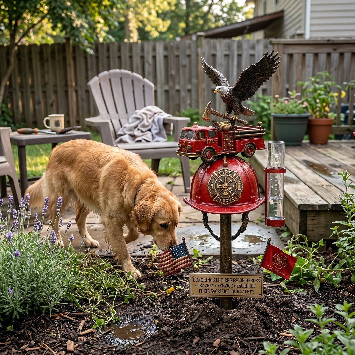 🏆Last Day Promo: 49% OFF 🎖️- Firefighter Tribute Garden Rain Gauge
