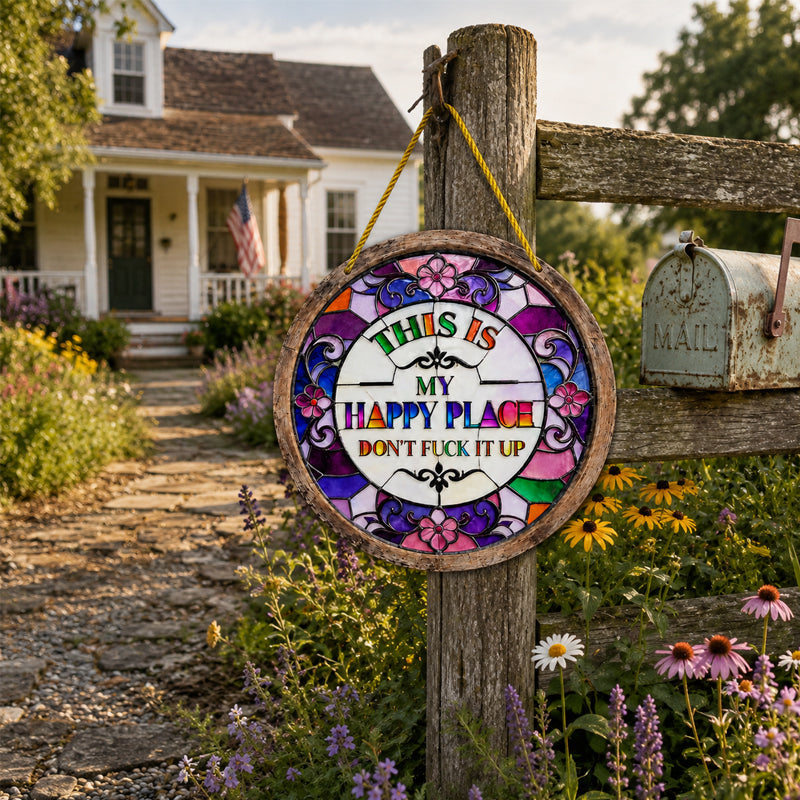 HappyNest – Colorful Vintage Window Hanging Sign