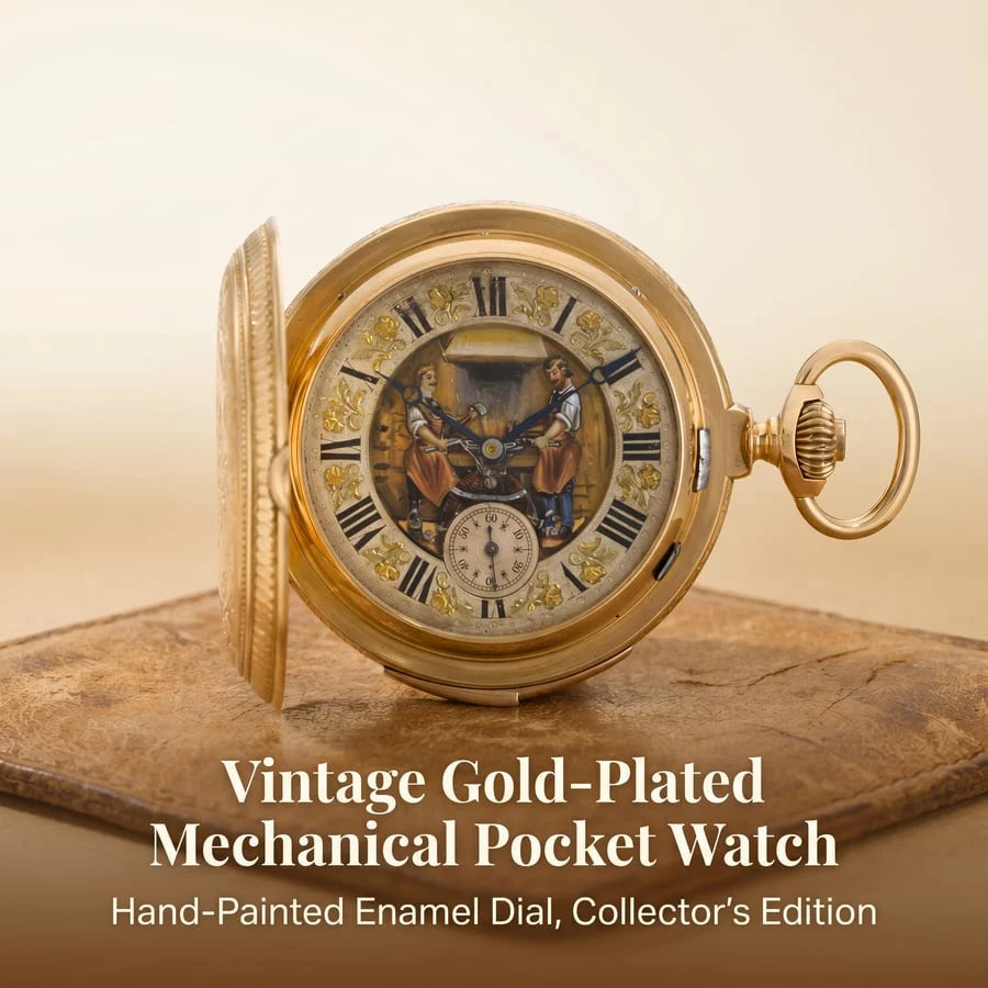 HeritageTime – Gold-Plated Mechanical Pocket Watch