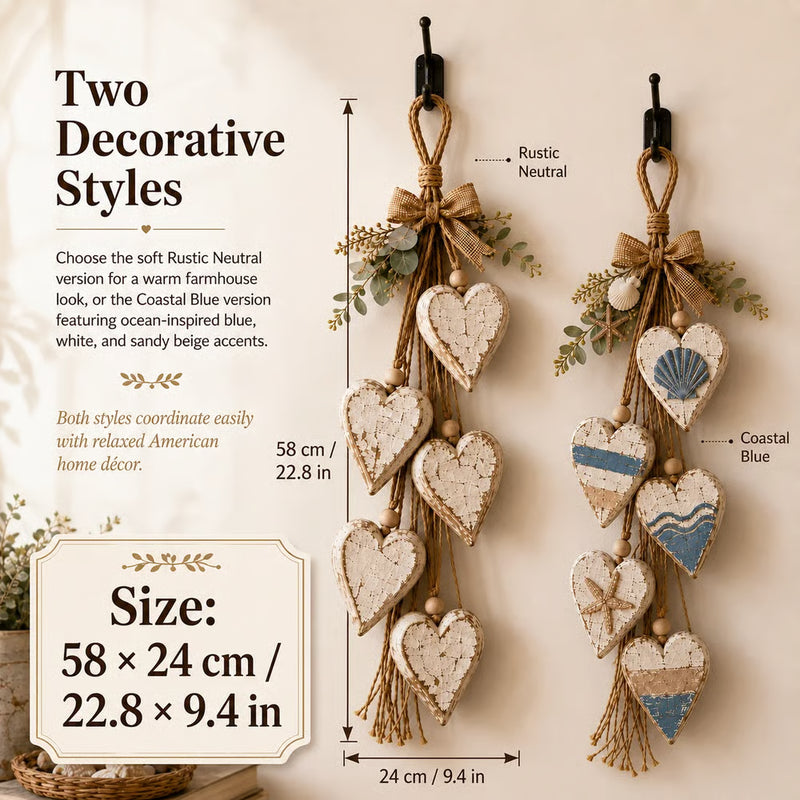 HeartHaven – Rustic Layered Heart Wall Hanging Decor