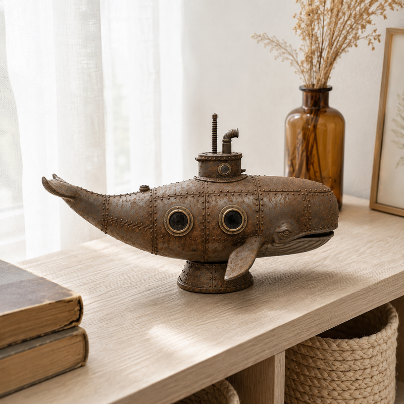 WhaleMechanica – Industrial Nautical Whale Display Sculpture