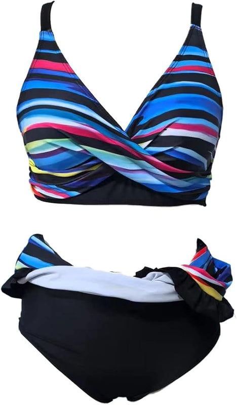 BeachFit – Striped Slimming Bikini Set