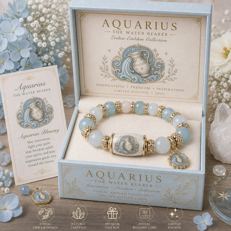 ZodiacCharm – Natural Chalcedony Zodiac Bracelet