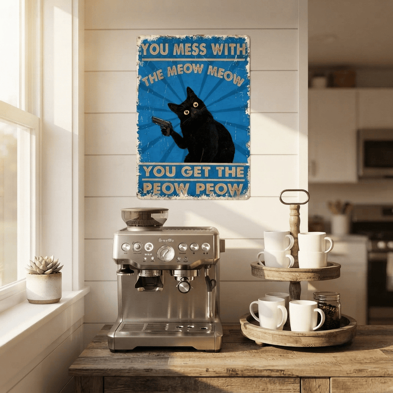 RebelPaws – Vintage Meme Cat Wall Sign