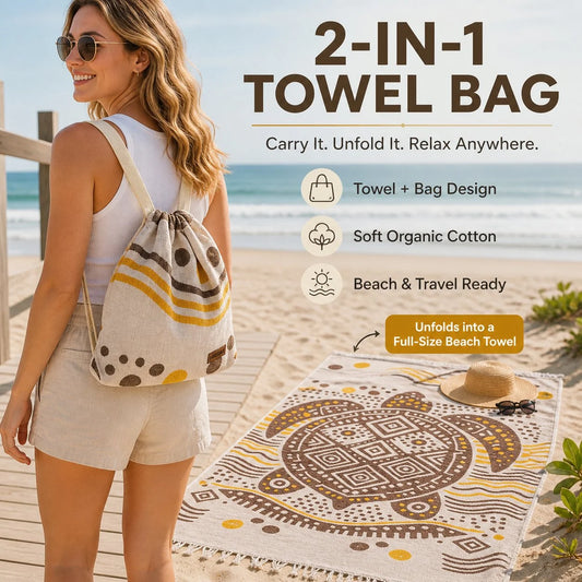 BohoTide – 2-In-1 Turkish Cotton Towel Backpack