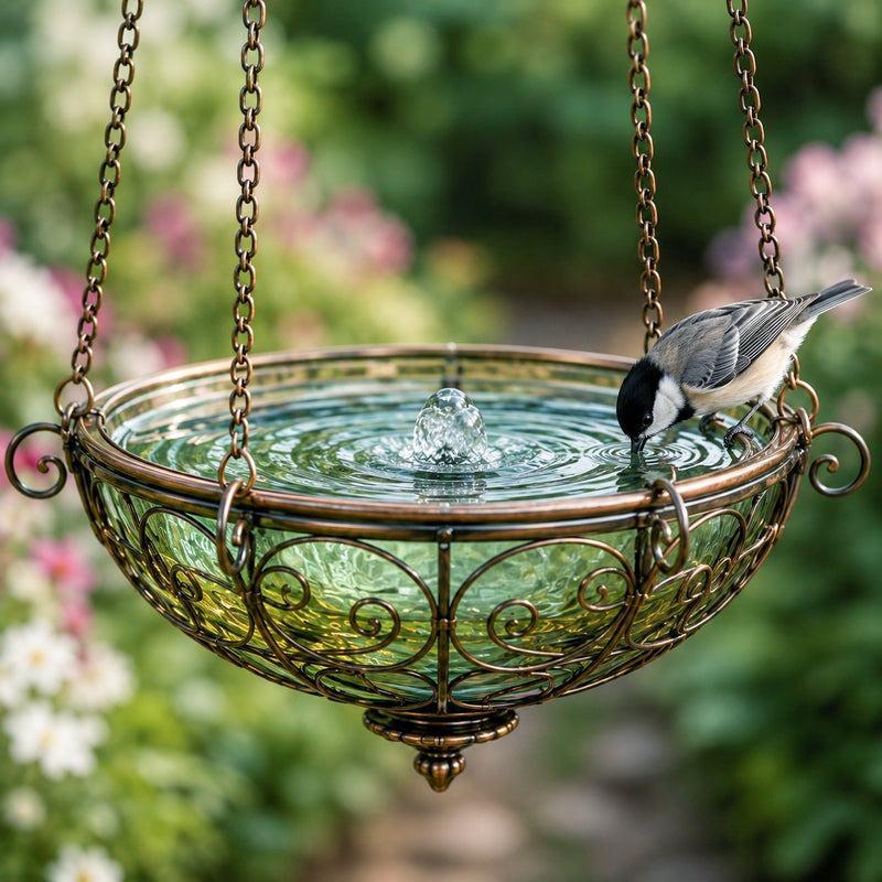 AeroBloom – Colorful Hot Air Balloon Bird Feeder Fountain