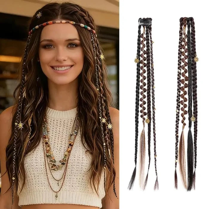 BohoGlow – Beaded Clip-In Braids