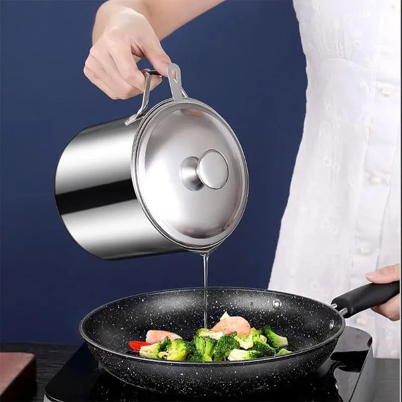 PurePour – Stainless Steel Oil Strainer Pot