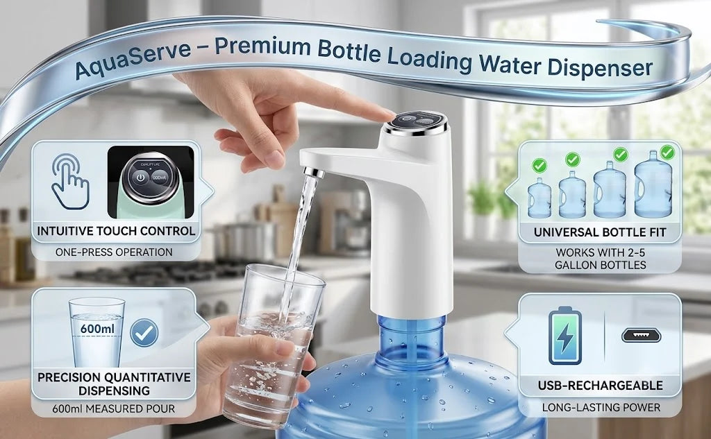 AquaServe – Premium Bottle Loading Water Dispenser