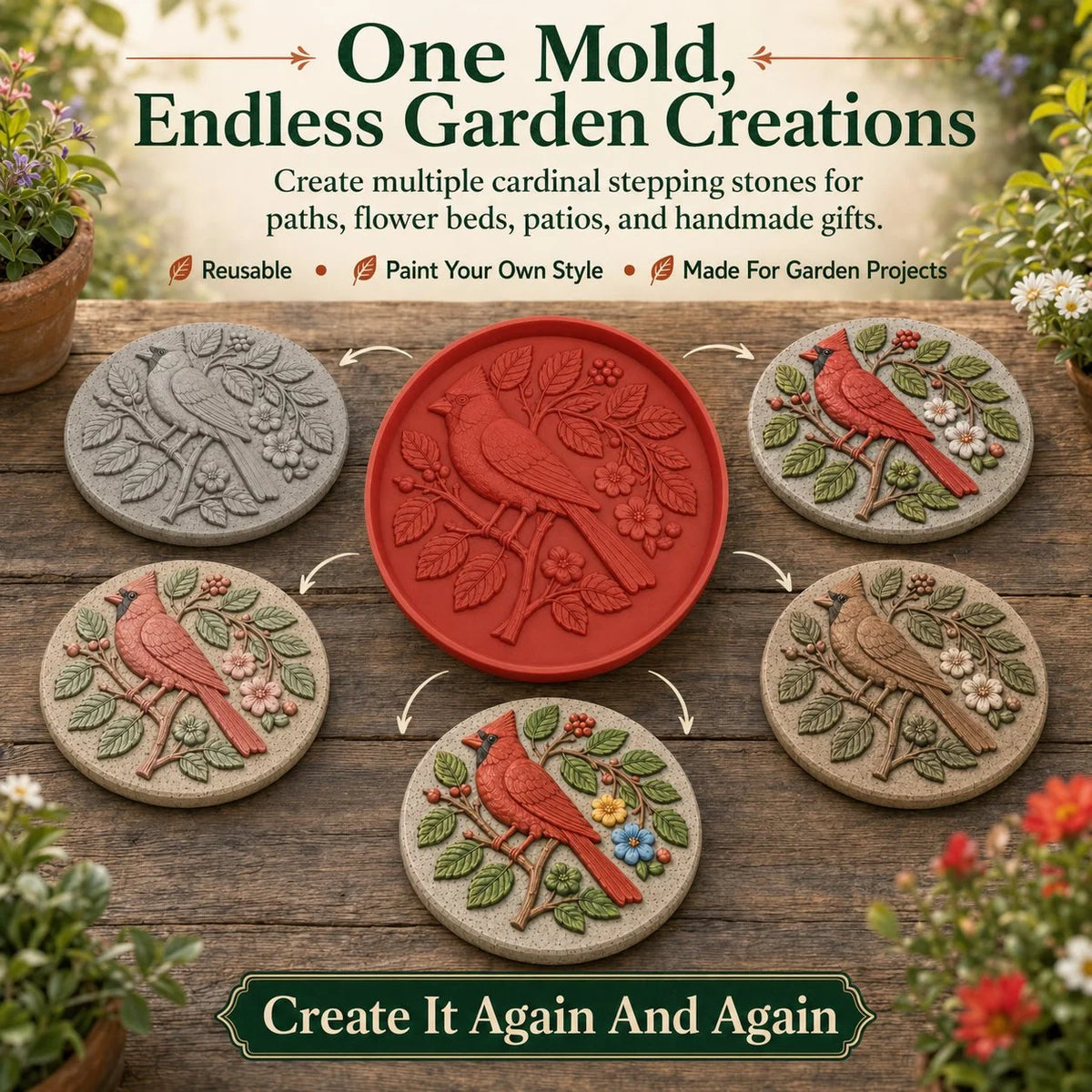 GardenMuse – Hummingbird DIY Stepping Stone Mold